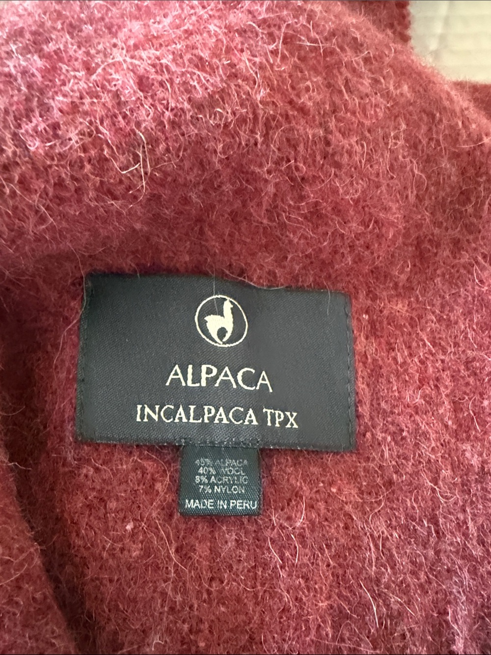 Alpaca Throw in Deep Wine Red